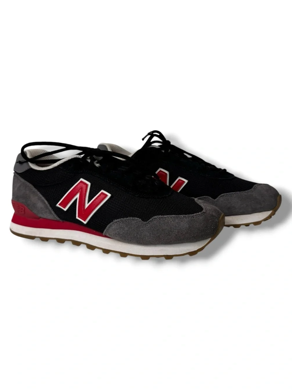 New Balance 515v3 Men’s Sneakers Size 8 Black Team Red Suede Mesh Retro Shoes